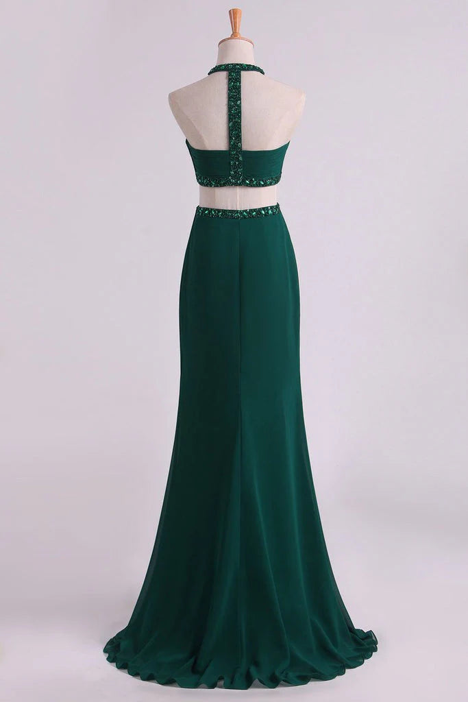 Sexy Open Back Party Dresses Scoop Satin With Beads A Line